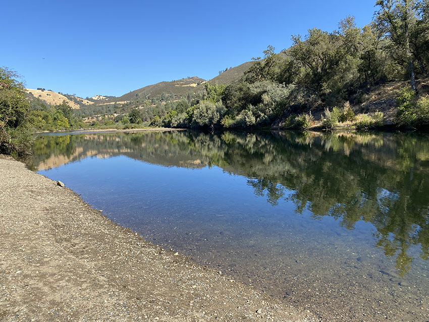River view of upstream beach.